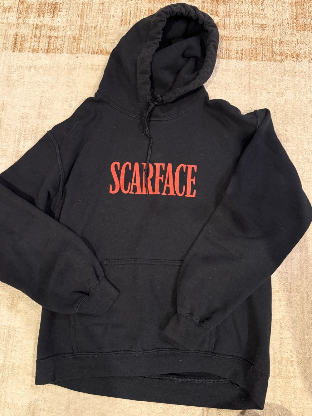 Scarface Black Hoodie with Red Logo - Men's Pullover